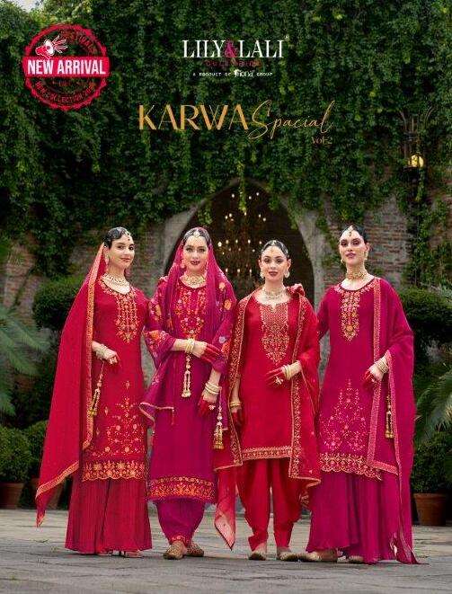 KARWA VOL-02 BY LILY AND LALI 22501 TO 22506 SERIES HANDWORK VICHITRA SILK DRESSES