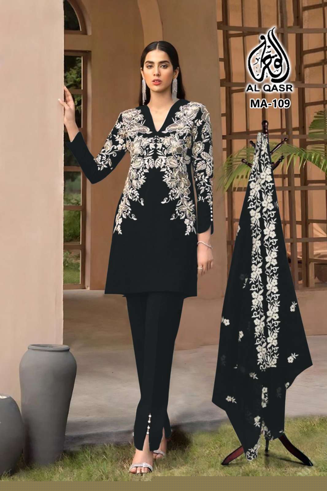 MA-109 COLOURS BY AL QASR DESIGNER FAUX GEORGETTE PAKISTANI DRESSES-00245
