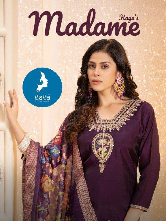 MADAME VOL-01 BY KAYA 01 TO 08 SERIES DESIGNER VICHITRA SILK PRINTED DRESSES