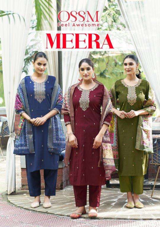 MEERA BY OSSM 101 TO 106 SERIES FANCY PURE VISCOSE SILK WORK DRESSES