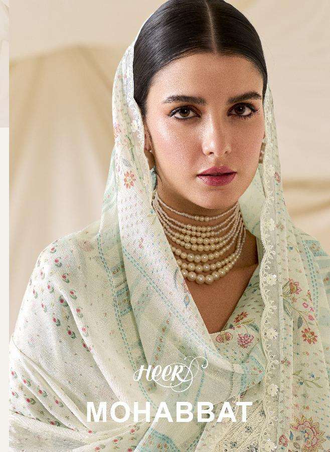 MOHABBAT BY HEER 9441 TO 9946 SERIES PURE MUSLIN WORK DIGITAL PRINTED DRESSES