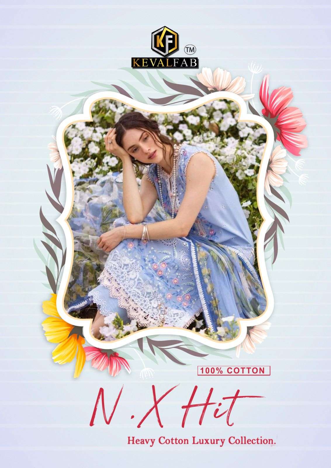 N.X HIT VOL-01 BY KEVAL FAB 1001 TO 1006 SERIES HEAVY COTTON PRINT DRESSES