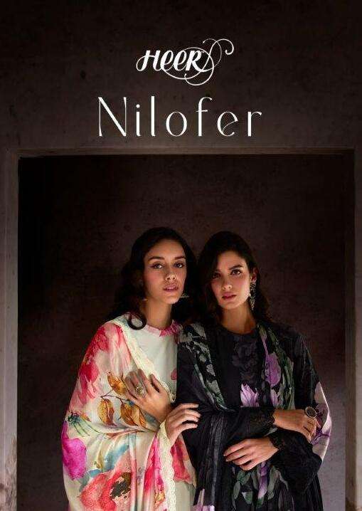 NILOFER BY HEER 9421 TO 9426 SERIES PURE MUSLIN WORK DIGITAL PRINTED DRESSES