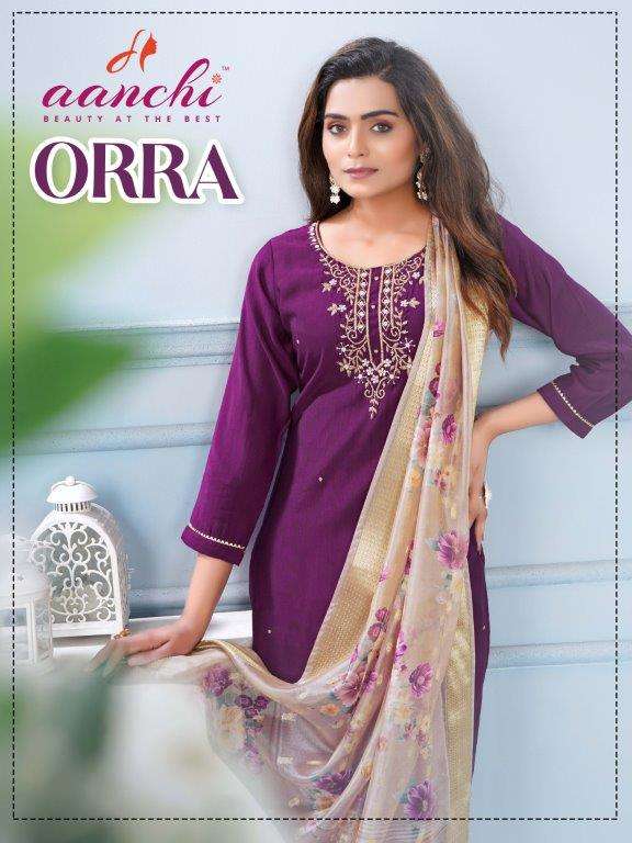 ORRA BY AANCHI 1001 TO 1004 SERIES VICHITRA FANCY FABRIC PRINTED DRESSES