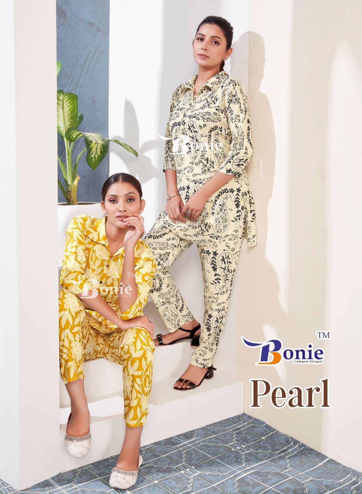 PEARL VOL-01 BY BONIE 1001 TO 1006 SERIES RAYON PROSIUM PRINT CO-ORD SETS