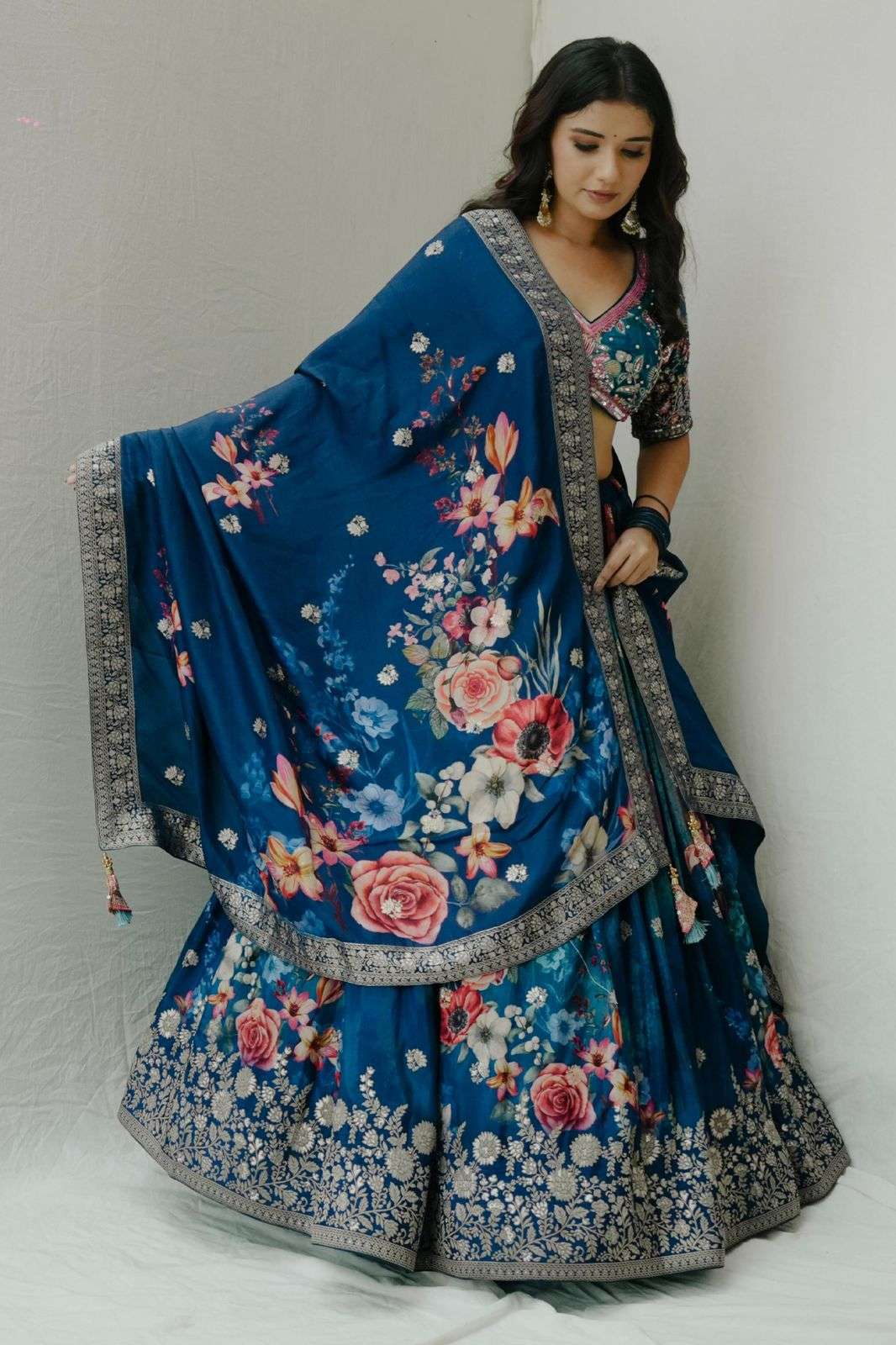 QRC-298 COLOR BY ASLIWHOLESALE DESIGNER FANCY FAUX GEORGETTE LEHENGAS