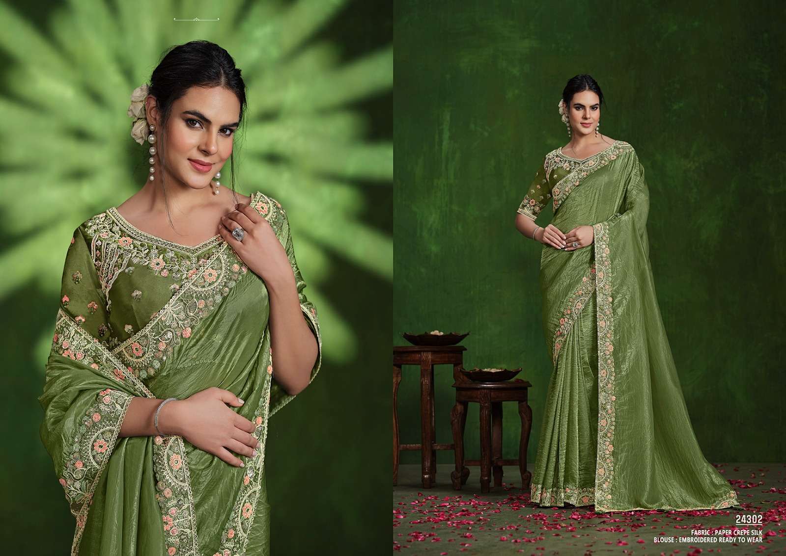 RANJHANA BY MAHOTSAV DESIGNER FANCY SATIN SILK PRINTED SAREES