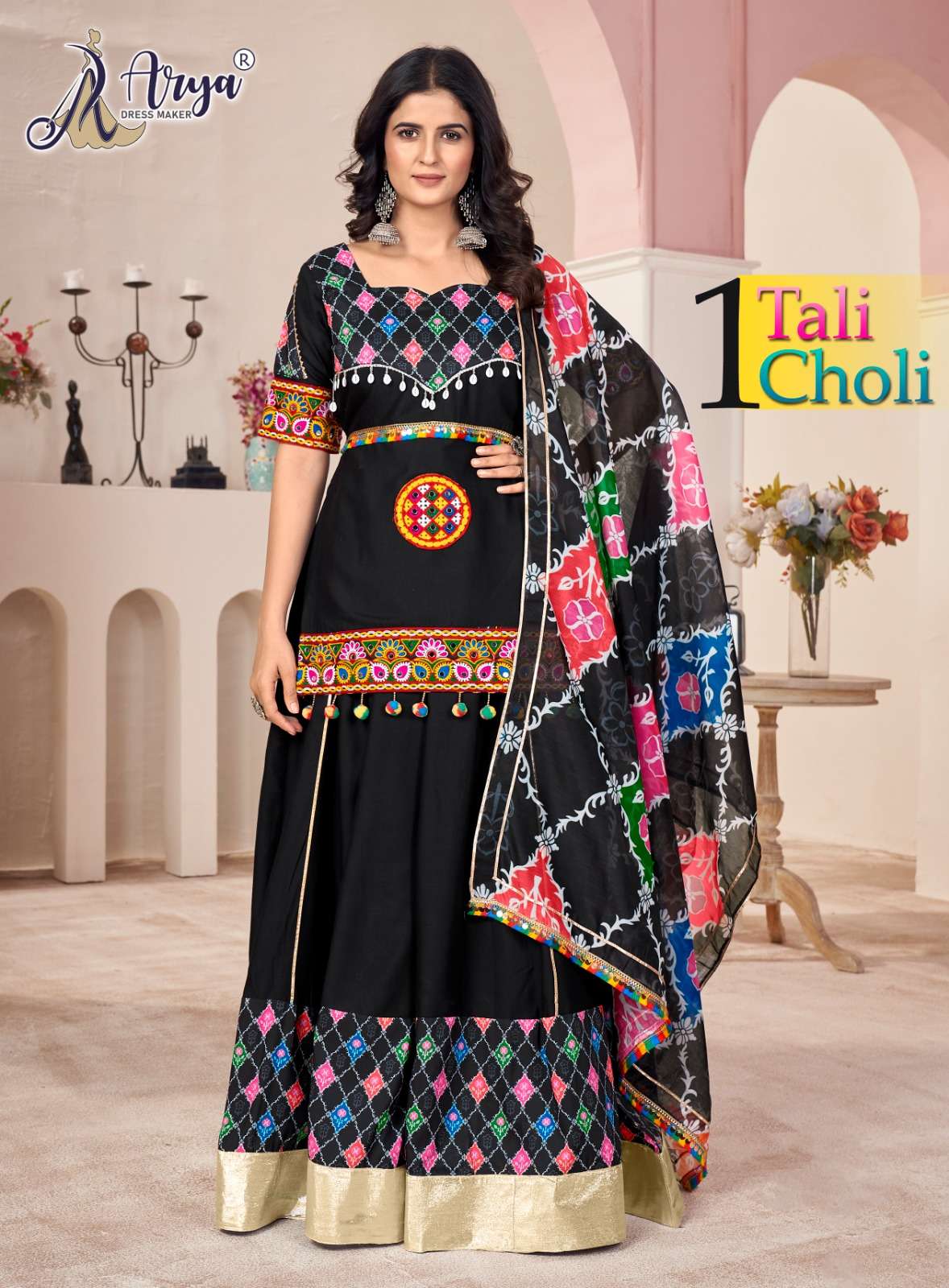 TALI CHOLI BY ARYA DRESS MAKER DESIGNER FANCY COTTON RAYON PRINT LEHENGAS