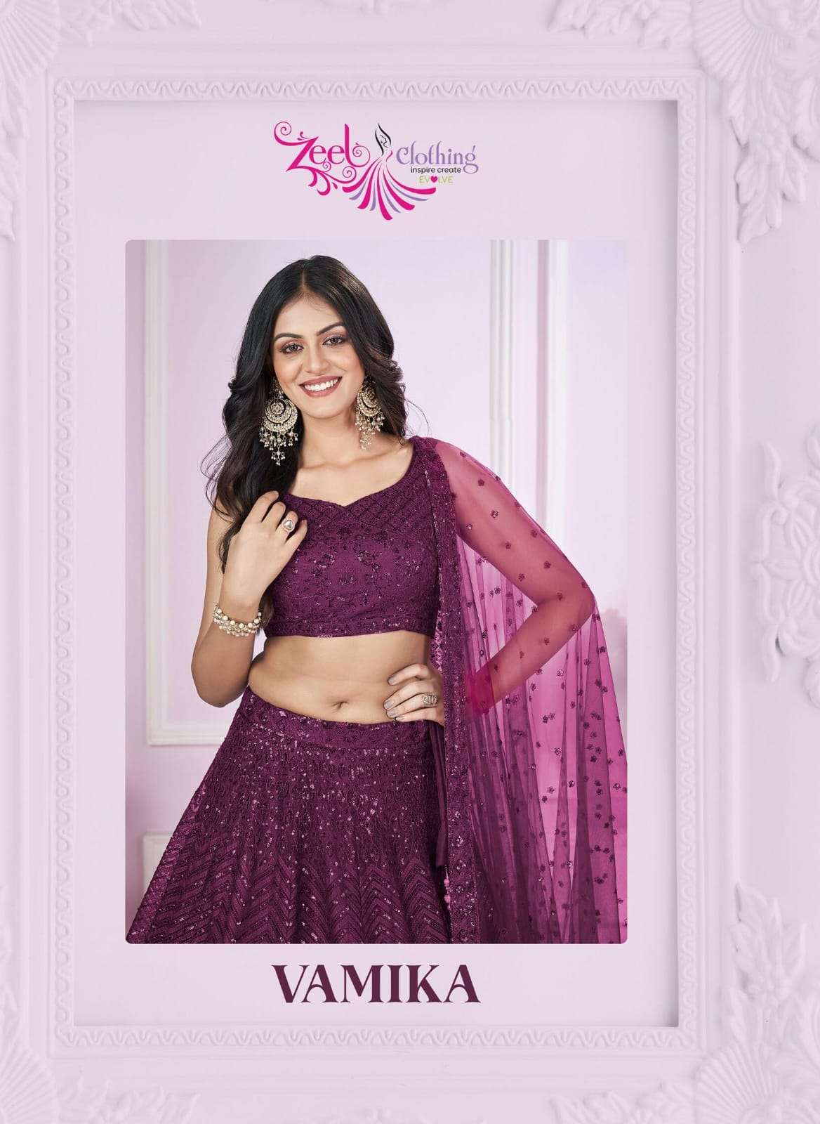 VAMIKA VOL-1 BY ZEEL CLOTHING DESIGNER STYLISH FANCY GIRLISH LEHENGAS