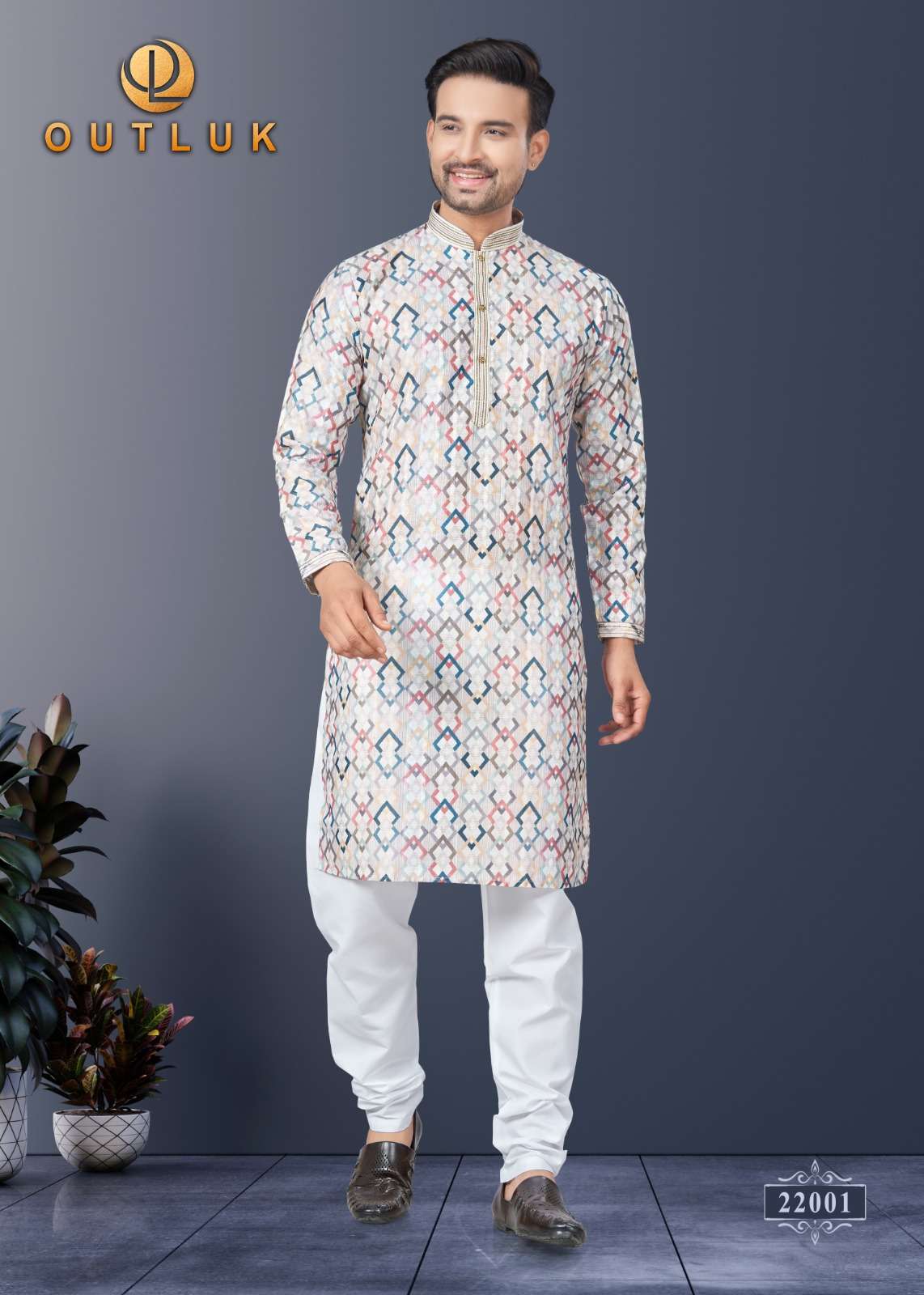 WEDDING COLLECTION VOL-22 BY OUTLUK 22001 TO 22004 SERIES MENS KURTAS WITH PAJAMA