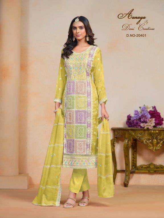 AANAYA VOL-204 BY TWISHA 20401 TO 20404 SERIES DESINGER ORGANZA EMBROIDERY DRESSES