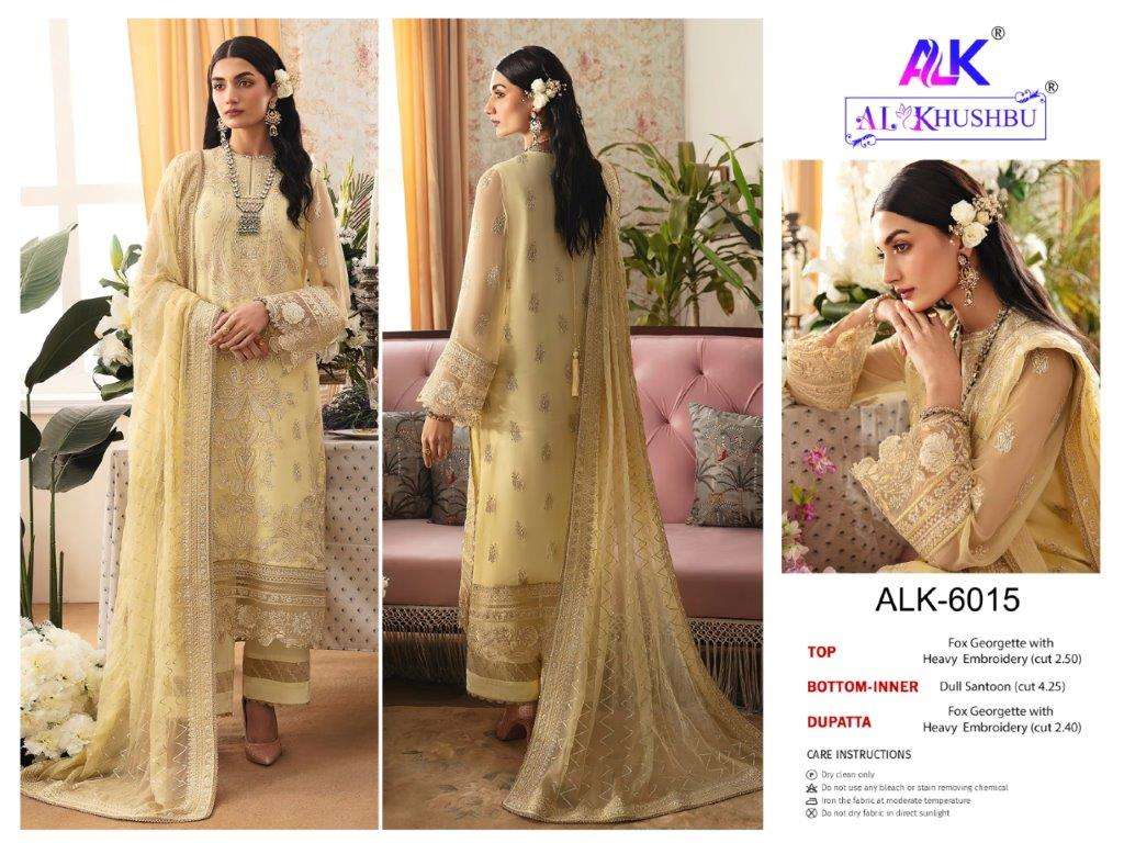 ALK-6015 SERIES BY AL KHUSHBU HEAVY GEORGETTE EMBROIDERY PAKISTANI DRESSES