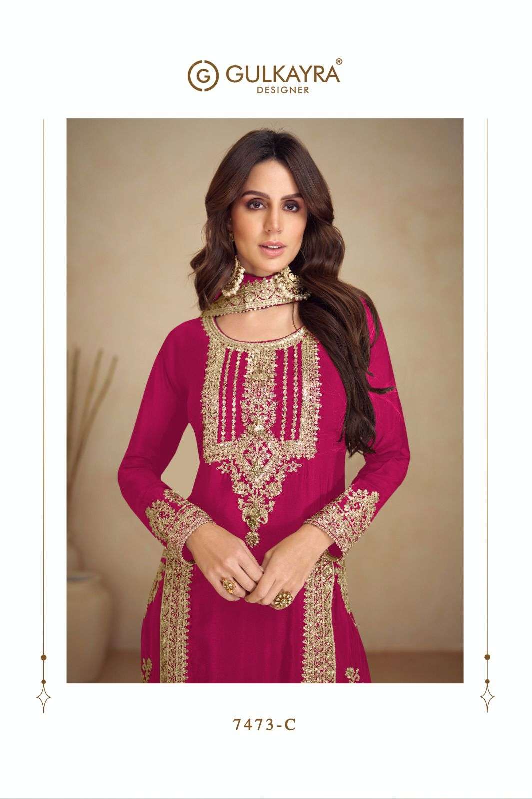 APSARA VOL-02 BY GULKAYRA 7473-C TO 7473-F DESIGNER REAL CHINON WORK DRESSES