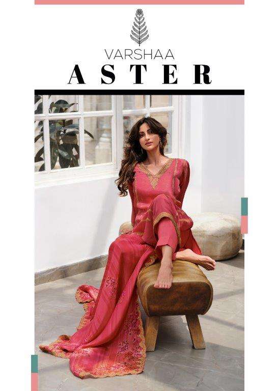 ASTER BY VARSHA 01 TO 04 SERIES VISCOSE ORGANZA FANCY DIGITAL PRINTED DRESSES