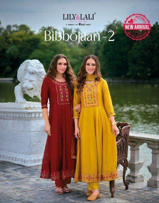 BIBBOJAAN VOL-02 BY LILY AND LALI 22801 TO 22806 SERIES HANDWORK VICHITRA SILK DRESSES