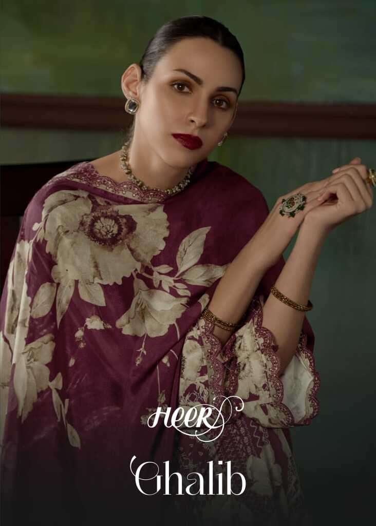 GHALIB BY KIMORA 9471 TO 9476 SERIES PURE MUSLIN SILK WORK DRESSES