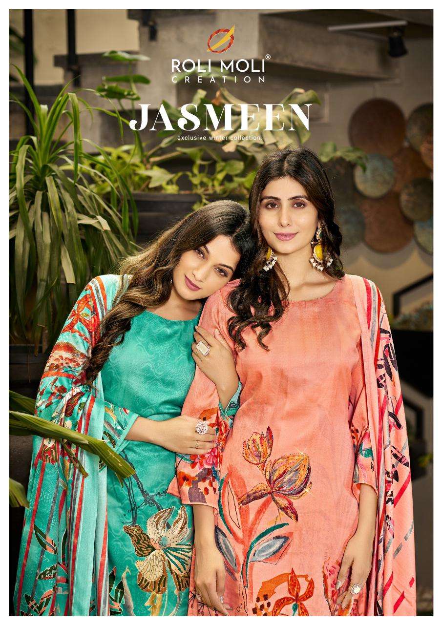 JASMEEN VOL-01 BY ROLI MOLI 1001 TO 1008 SERIES SOFT PASHMINA PRINTED DRESSES