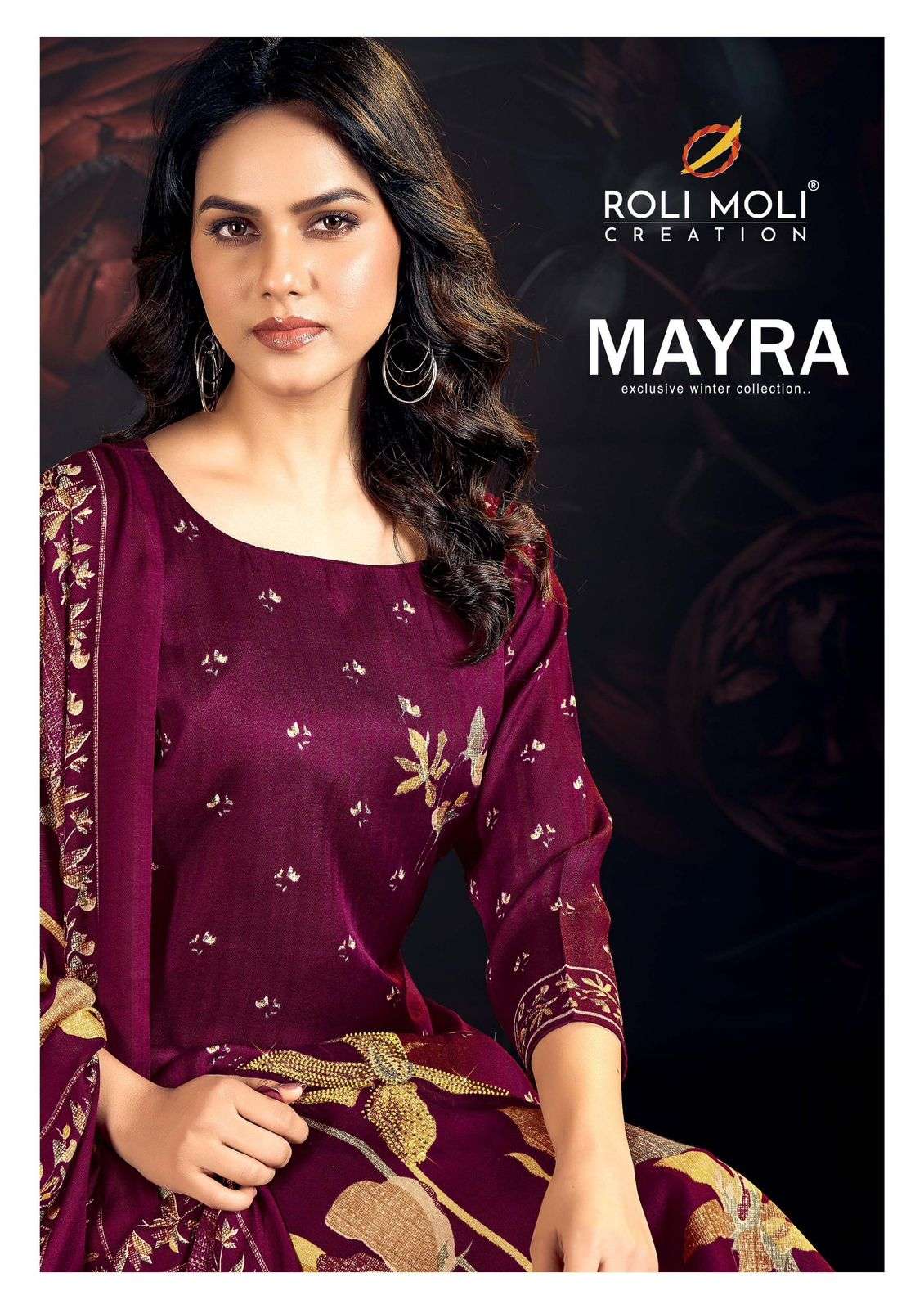 MAYRA VOL-01 BY ROLI MOLI 1001 TO 1008 SERIES SOFT PASHMINA PRINTED DRESSES