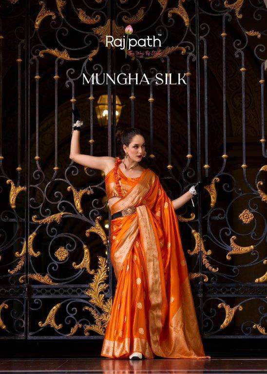 MUNGHA SILK BY RAJPATH 710001 TO 710008 SERIES SOFT SATIN SILK SAREES