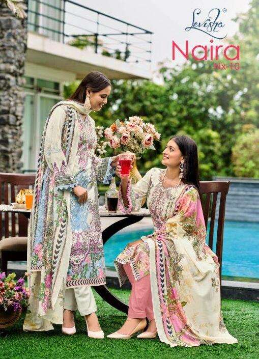 NAIRA NX VOL-10 BY LEVISHA 10013 TO 10019 SERIES CAMBRIC COTTON EMBROIDERY DRESSES