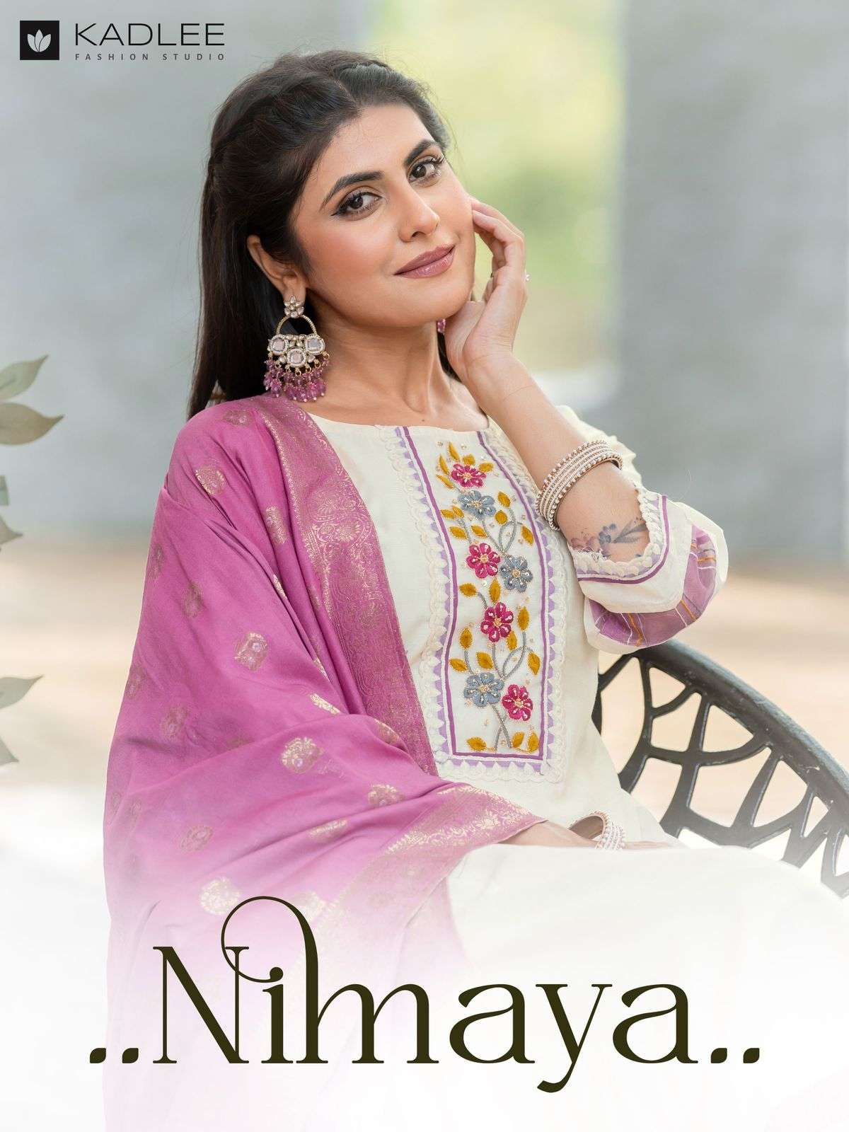 NIMAYA BY KADLEE 1001 TO 1005 SERIES FANCY SIMMER WEAVING PRINT DRESSES