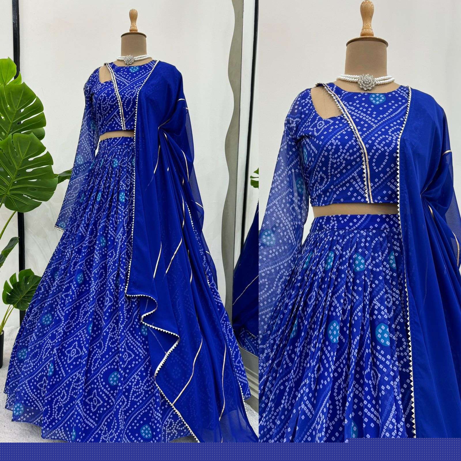 QRC-300 COLOR BY ASLIWHOLESALE DESIGNER FANCY FAUX GEORGETTE LEHENGAS