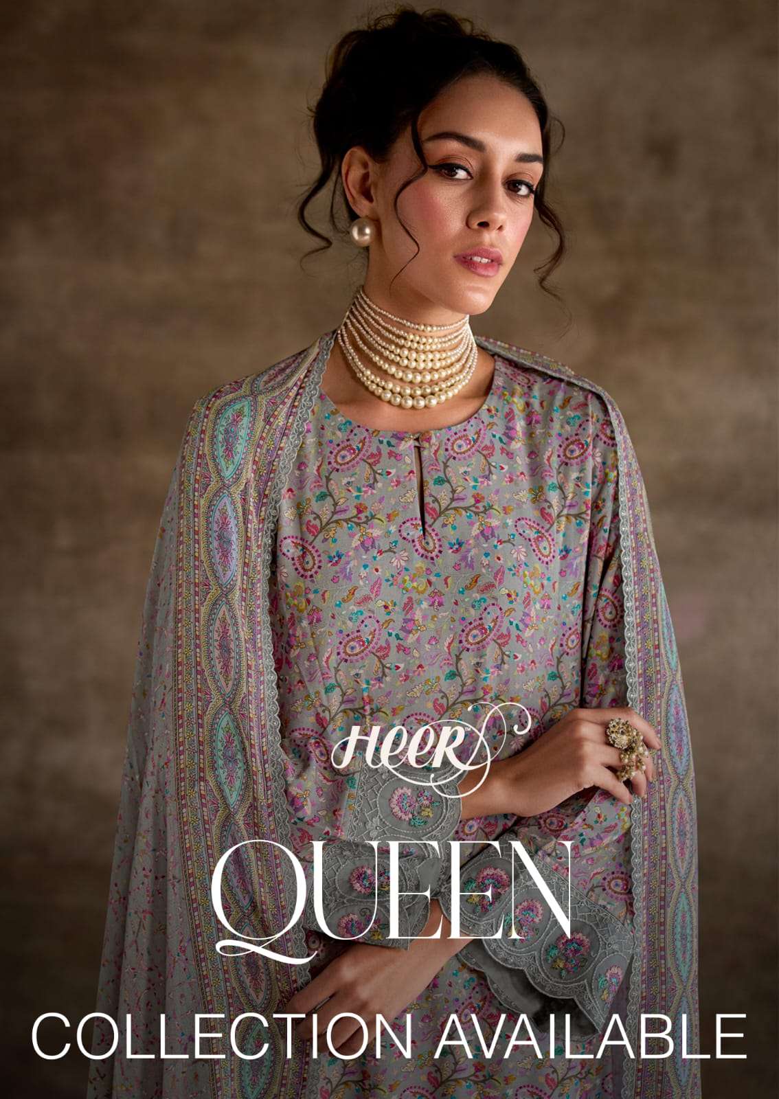 QUEEN BY HEER 9431 TO 9436 SERIES PURE PASHMINA DIGITAL PRINTED DRESSES