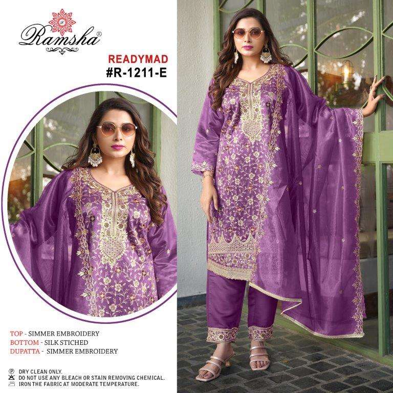 R-1211 COLOURS BY RAMSHA 1121-E TO 1211-H EMBROIDERED SIMMER PAKISTANI DRESSES