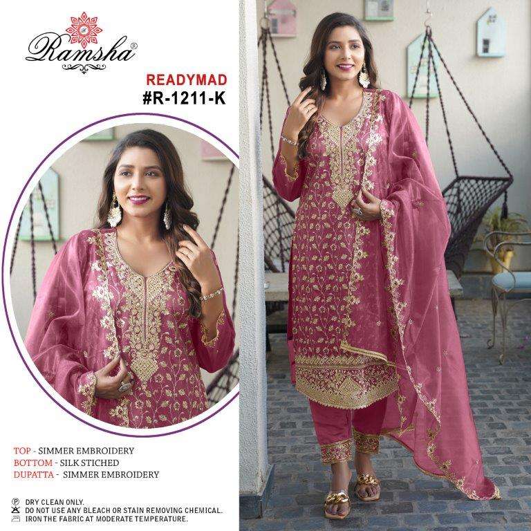 R-1211 COLOURS BY RAMSHA HEAVY EMBROIDERED SIMMER PAKISTANI DRESSES