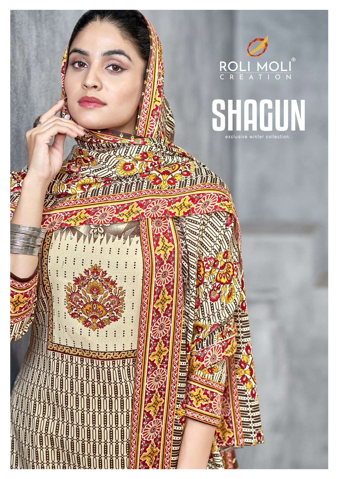 SHAGUN VOL-01 BY ROLI MOLI 1001 TO 1008 SERIES SOFT PASHMINA PRINTED DRESSES