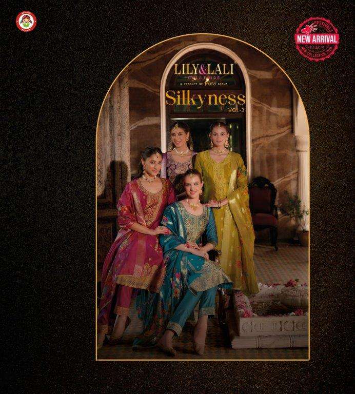 SILKYNESS VOL-03 BY LILY AND LALI 23001 TO 23006 SERIES ORGANZA JACQUARD DRESSES