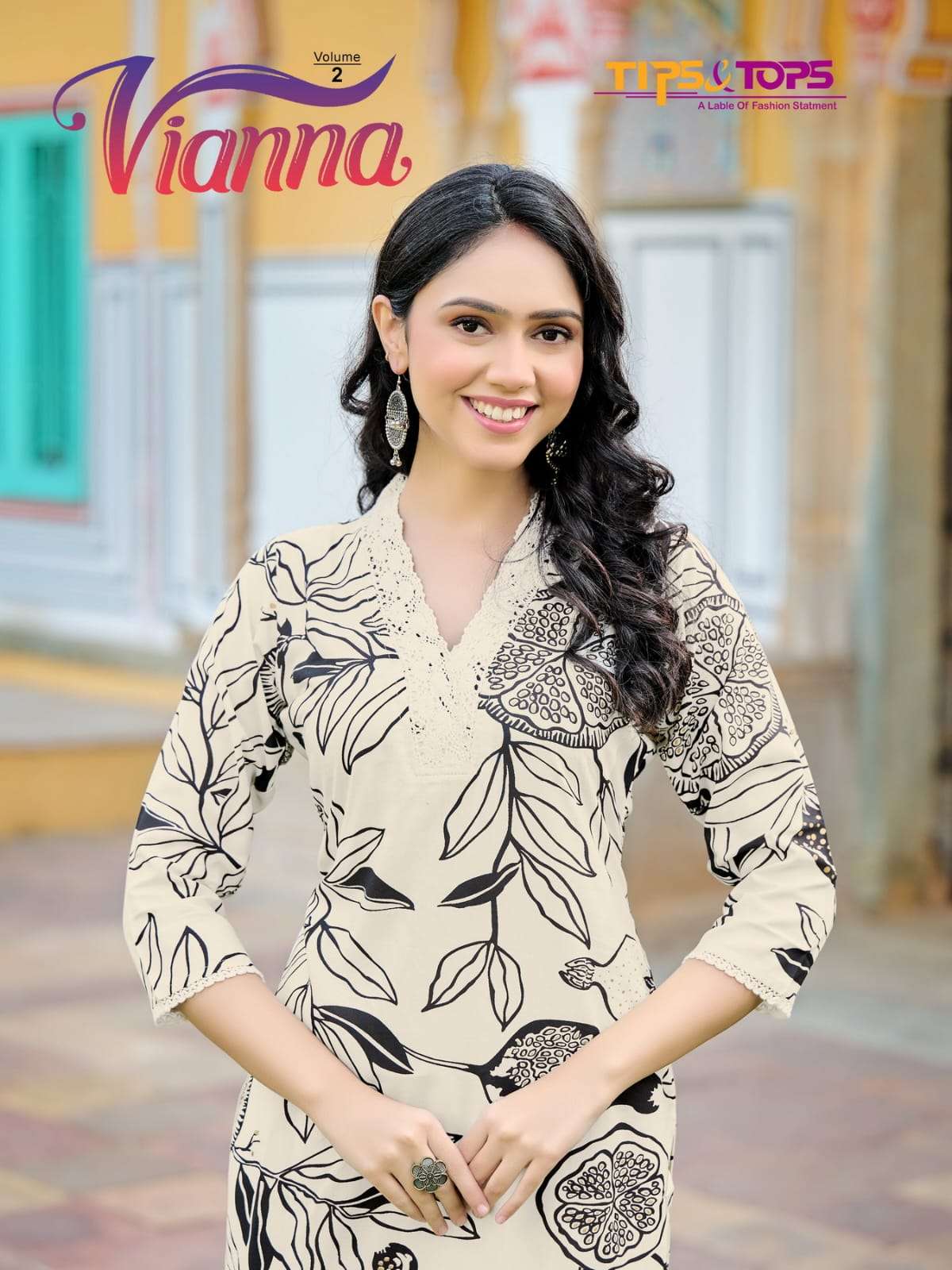 VIANNA VOL-02 BY TIPS & TOPS 101 TO 106 SERIES RAYON FANCY PRINTED KURTIS