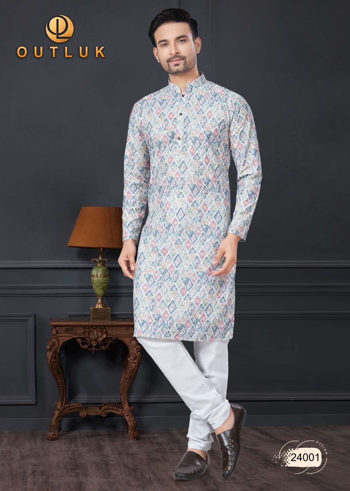 WEDDING COLLECTION VOL-24 BY OUTLUK 24001 TO 24005 SERIES MENS KURTAS WITH PAJAMA