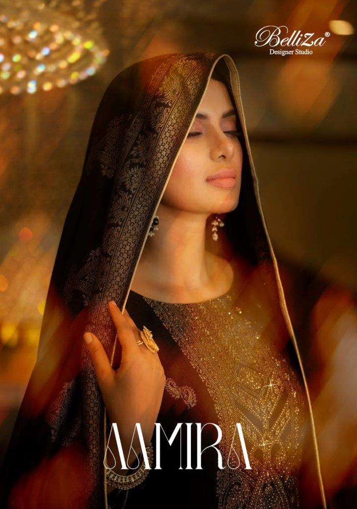 AAMIRA VOL-01 BY BELLIZA 840-001 TO 840-006 SERIES VISCOSE PASHMINA DIGITAL PRINT DRESSES