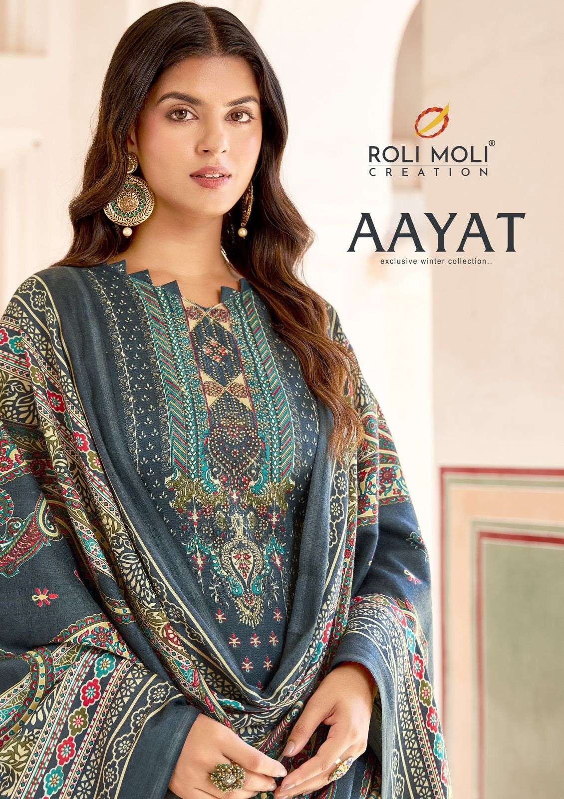 AAYAT VOL-01 BY ROLI MOLI 1001 TO 1008 SERIES SOFT PASHMINA PRINTED DRESSES