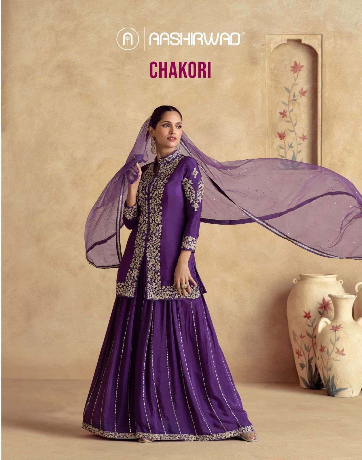 CHAKORI BY AASHIRWAD CREATION 10091 TO 10094 SERIES DESIGNER CHINON SILK DRESSES