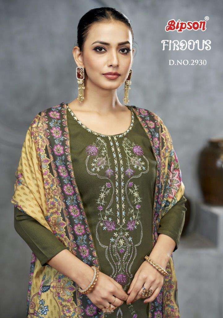 FIRDOUS 2930 BY BIPSON PRINTS FANCY PURE VISCOSE PASHMINA PRINT DRESSES