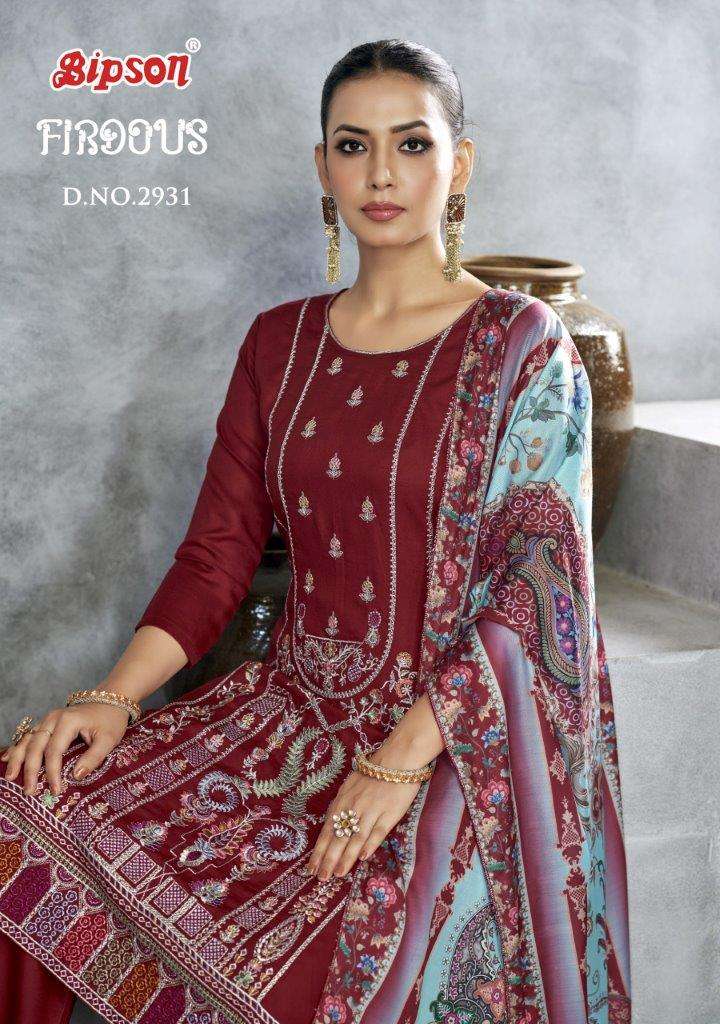 FIRDOUS 2931 BY BIPSON PRINTS FANCY PURE VISCOSE PASHMINA PRINT DRESSES