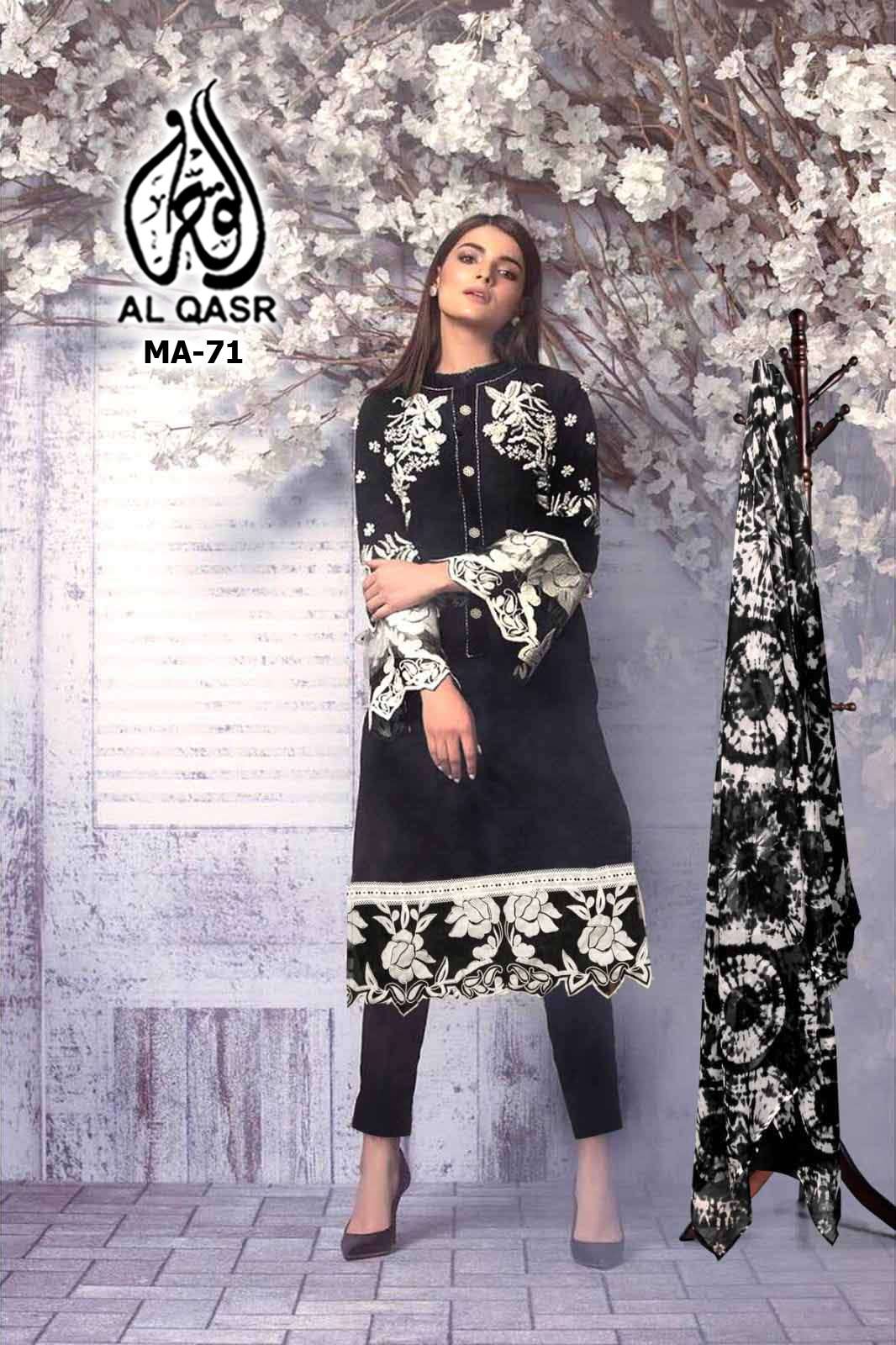 MA-71 COLOURS BY AL QASR DESIGNER FAUX GEORGETTE PAKISTANI DRESSES