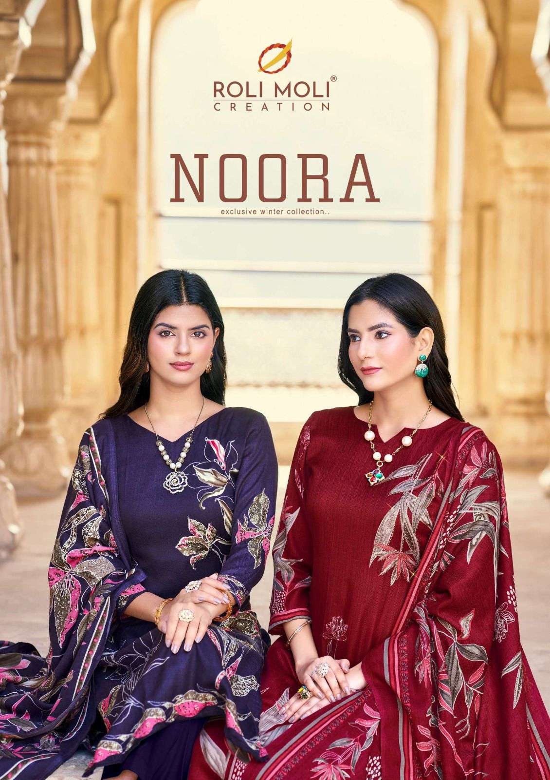 NOORA VOL-01 BY ROLI MOLI 1001 TO 1008 SERIES SOFT PASHMINA PRINTED DRESSES