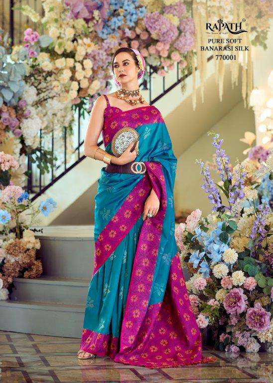 PURPLE MARTIN BY RAJPATH 770001 TO 770008 SERIES SOFT SILK SAREES 