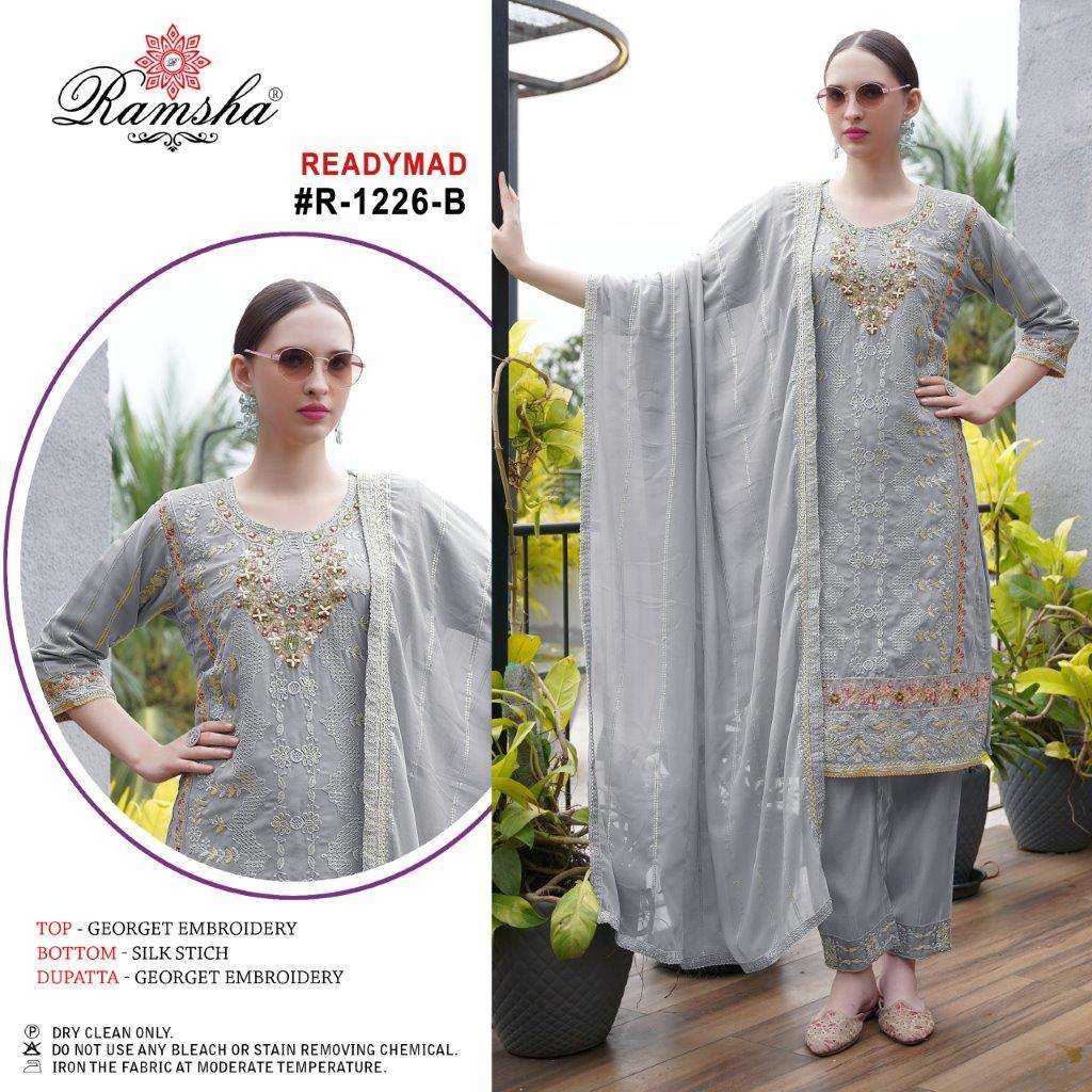 R-1226 COLOURS BY RAMSHA HEAVY EMBROIDERED GEORGETTE PAKISTANI DRESSES