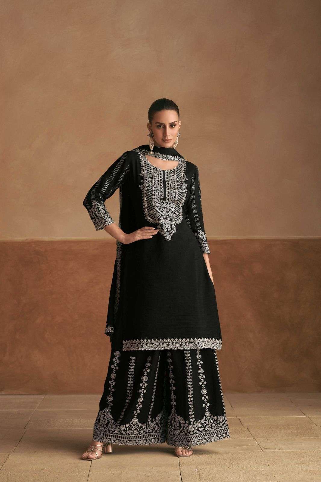 VITARA BY GULKAYRA 7480 TO 7481 SERIES DESIGNER REAL CHINON WORK DRESSES