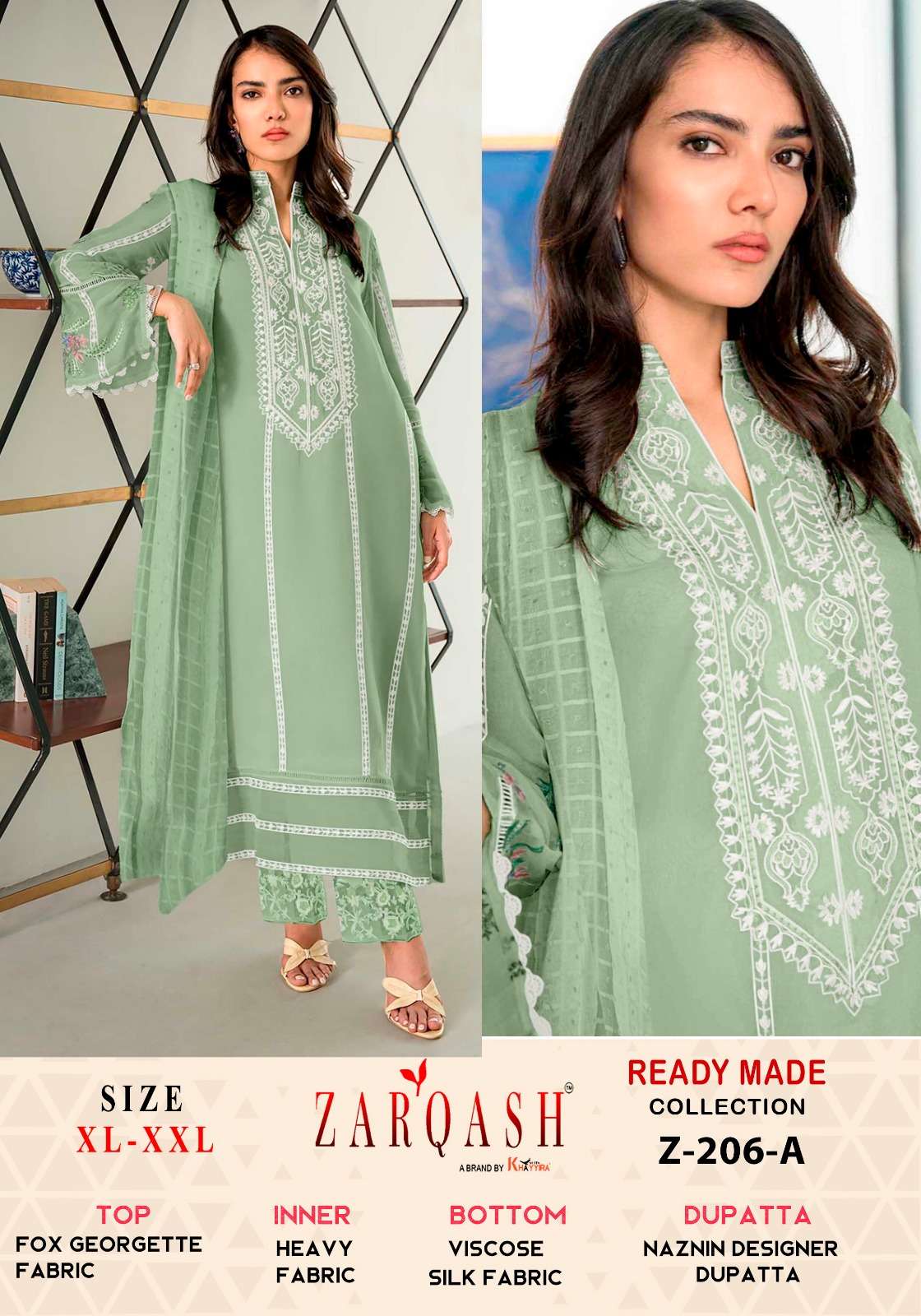 Z-206 COLOURS BY ZARQASH DESIGNER FAUX GEORGETTE EMBROIDERY DRESSES