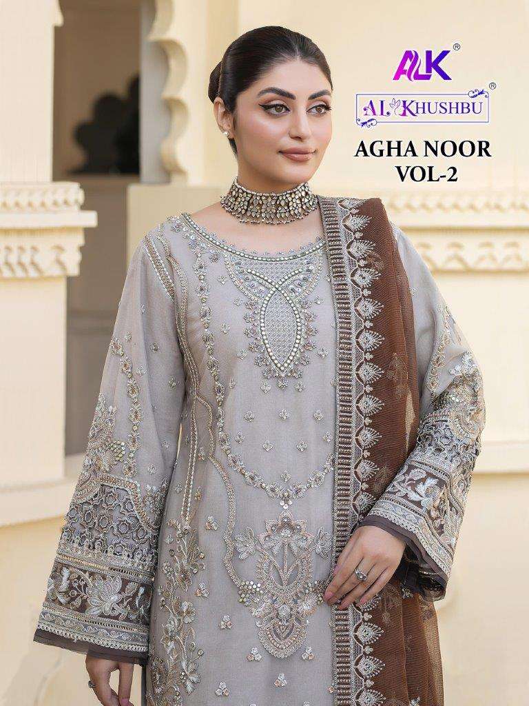 AGHA NOOR VOL-02 BY AL KHUSHBU HEAVY GEORGETTE EMBROIDERY PAKISTANI DRESSES