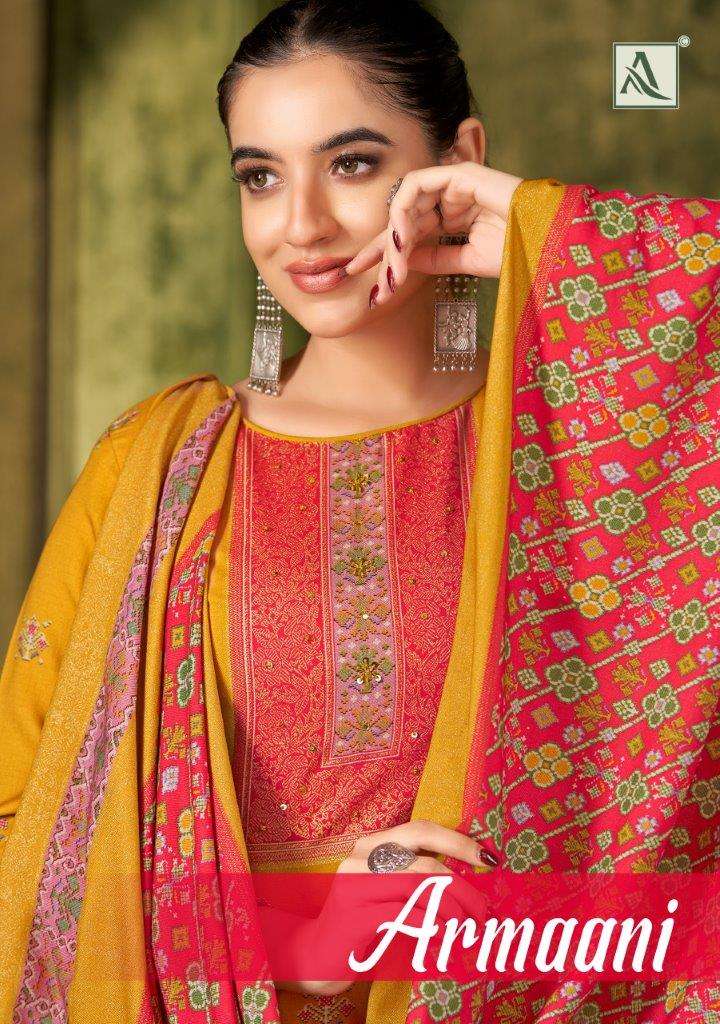 ARMAANI BY ALOK SUIT 1707-001 TO 1707-004 SERIES VISCOSE DESIGNER PRINTED DRESSES