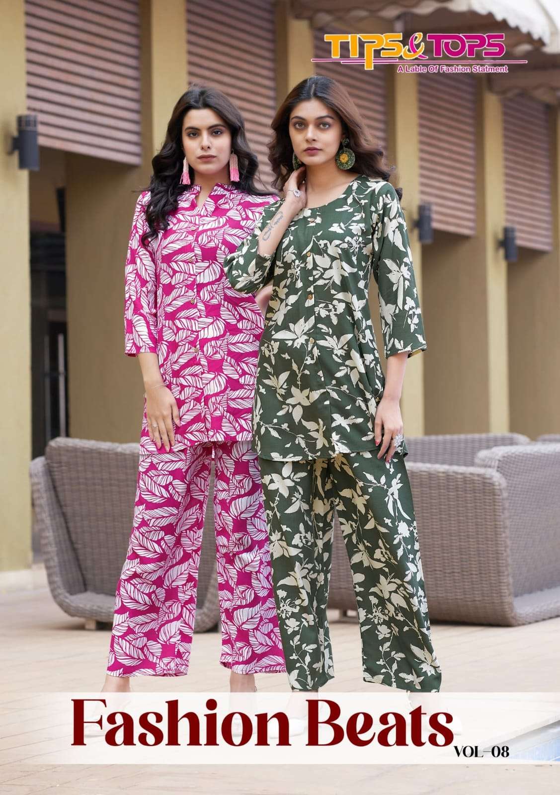 FASHION BEATS VOL-08 BY TIPS & TOPS 101 TO 106 SERIES HEAVY RAYON PRINTED CO-ORD SETS