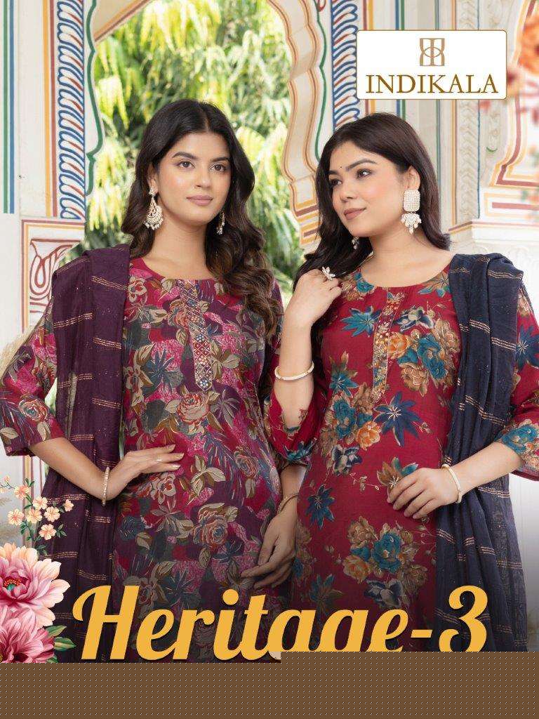 HERITAGE VOL-03 BY ASLIWHOLESALE DESIGNER FACNY CHANDERI PRINT DRESSES