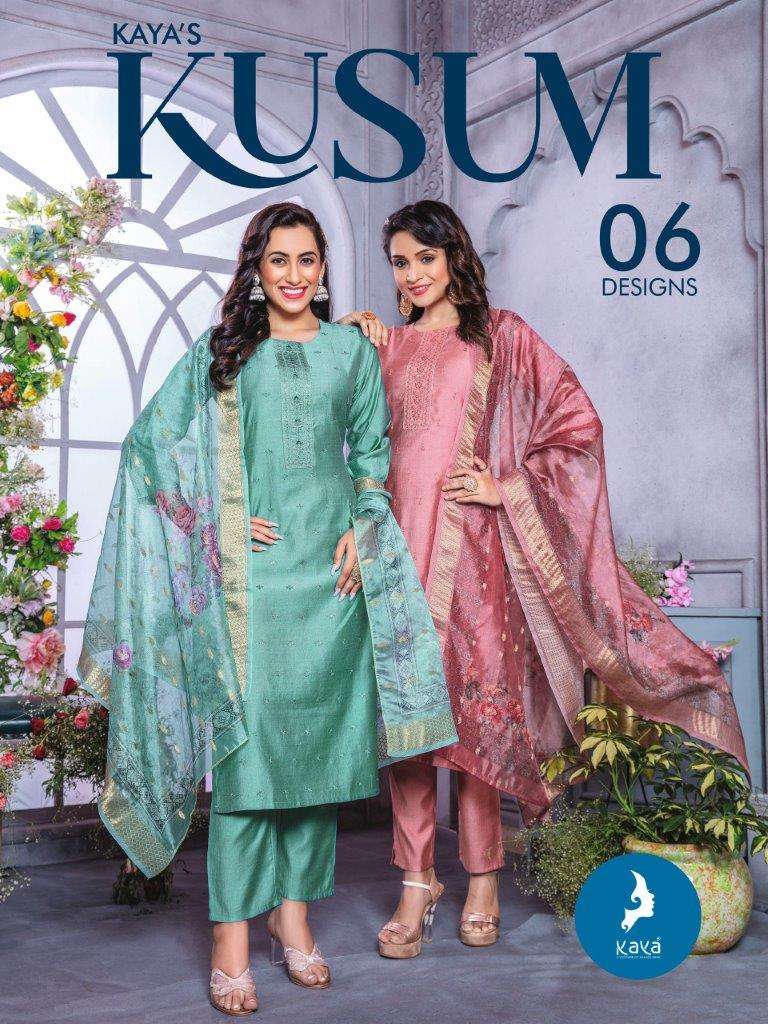 KUSUM VOL-01 BY KAYA 01 TO 06 SERIES DESIGNER FANCY VETICAN PRINTED DRESSES