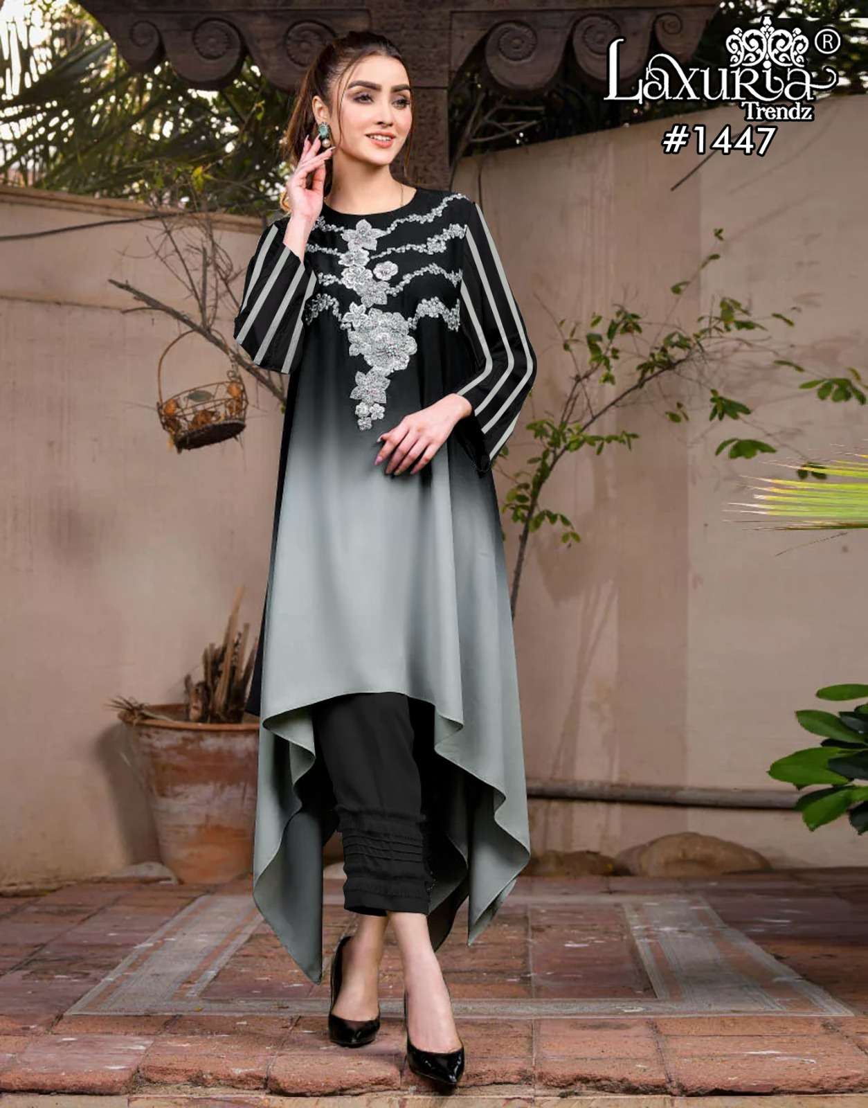 LAXURIA 1447 BY LAXURIA TRENDZ HEAVY DESIGNER MUSLIN FANCY CO-ORD SET